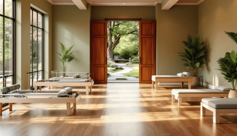 Bright Pilates studio with natural light and tranquil ambiance in Charleston.